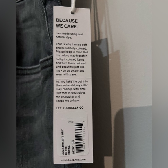 NWT HUDSON Blake Slim Straight Leg Jeans in Bronx Gray - Picture 9 of 9